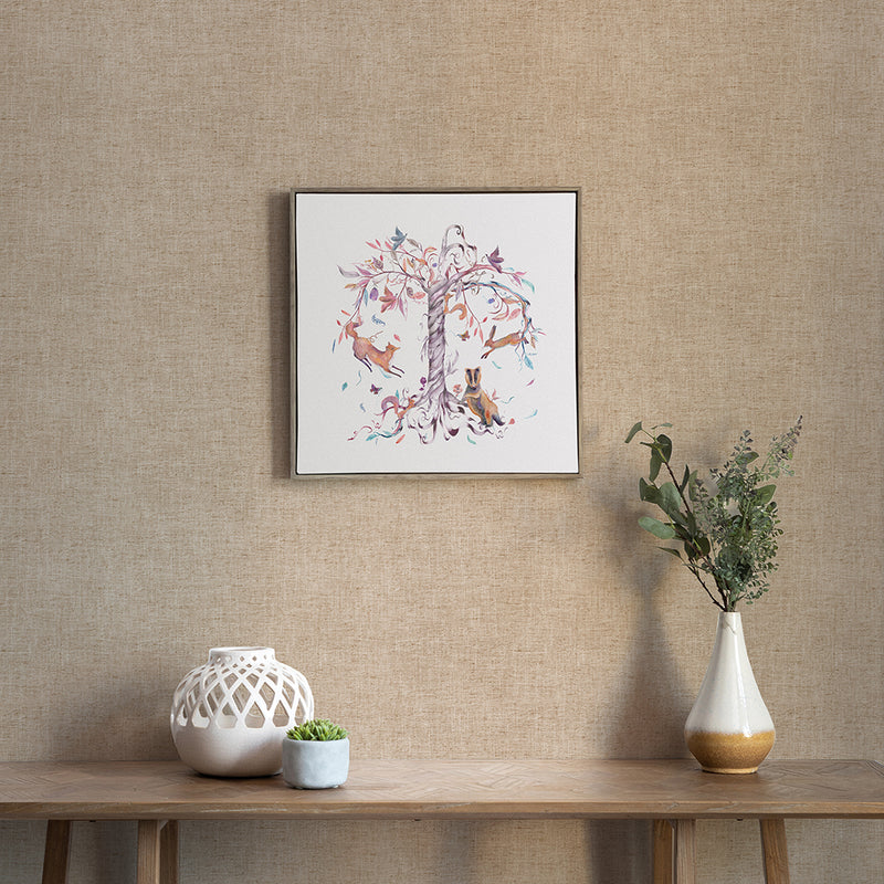 Voyage Maison Leaping Into the Fauna Framed Canvas in Stone