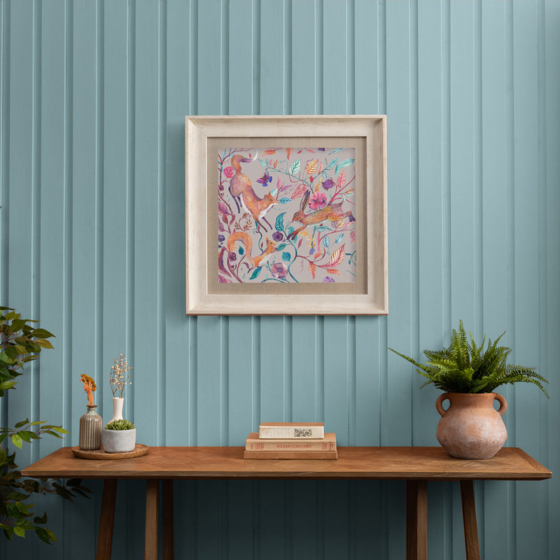 Voyage Maison Leaping Into The Fauna Framed Print in Birch/Fig