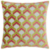 Paoletti Ledbury Cushion Cover in Lime/Pink