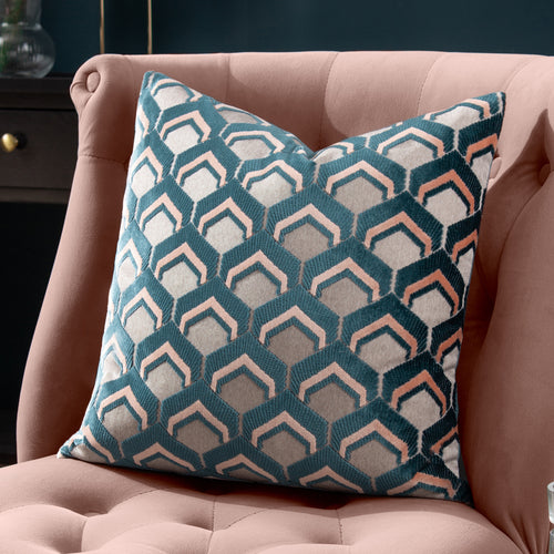 Paoletti Ledbury Cushion Cover in Smoke/Rose