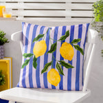 Floral Blue Cushions - Lemons Outdoor Cushion Cover Blue furn.