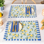 Floral Blue Accessories - Lemons Set of 4 Indoor/Outdoor Placemats Blue furn.