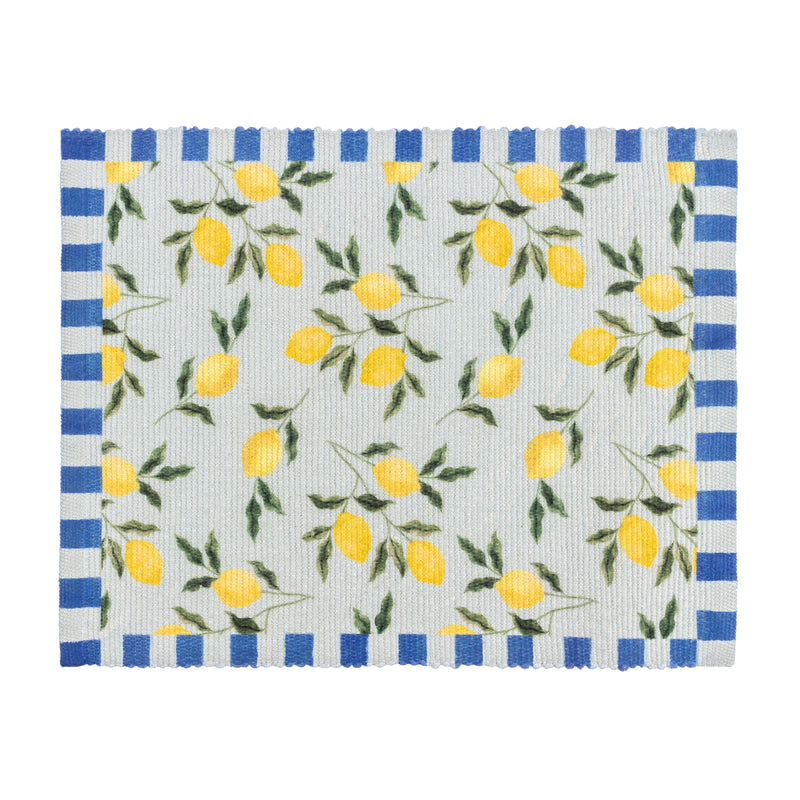 Floral Blue Accessories - Lemons Set of 4 Indoor/Outdoor Placemats Blue furn.