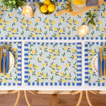 Floral Blue Accessories - Lemons Indoor/Outdoor Table Runner Blue furn.