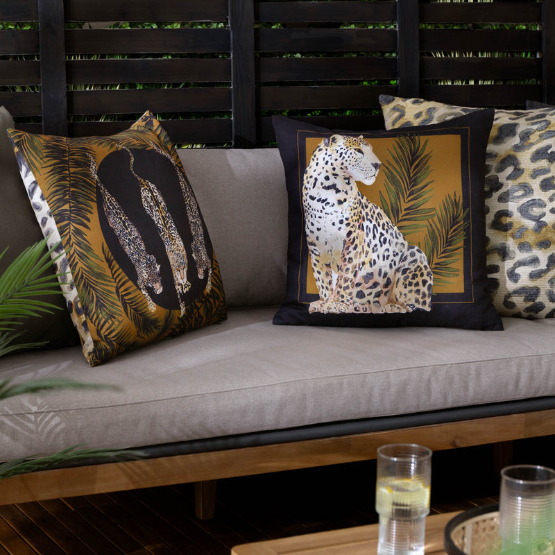 Animal Multi Cushions - Leopardis Leopard Woven Outdoor Cushion Cover Multi Paoletti