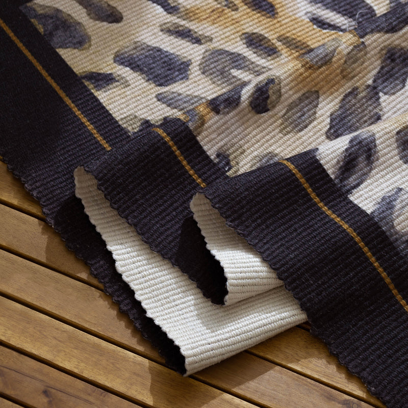 Animal Black Rugs - Leopardis Leopard Printed Indoor/Outdoor Outdoor Rug Black/Gold Paoletti