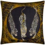 Animal Black Cushions - Leopardis Trio Printed Outdoor Cushion Cover Black/Gold Paoletti