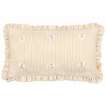 Floral Beige Cushions - Les Fleurs Embroidered Ruffle Cushion Cover Daisies furn.