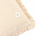 Floral Beige Cushions - Les Fleurs Embroidered Ruffle Cushion Cover Daisies furn.