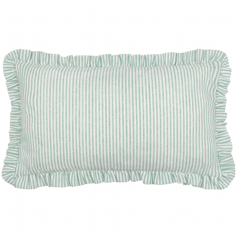 Striped Blue Cushions - Les Fruites Embroidered Ruffle Cushion Cover Orange furn.