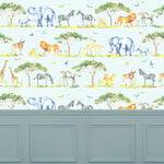 Voyage Maison Let's Go On Safari 1.4m Wide Width Wallpaper in Aqua