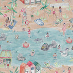 Voyage Maison Lets Go To The Beach Printed Cotton Fabric in Sand