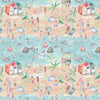 Voyage Maison Lets Go To The Beach Printed Cotton Fabric in Sand