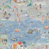 Voyage Maison Lets Go To The Beach Printed Cotton Fabric in Stone