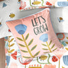 Floral Blue Cushions - Let's Grow Piped Velvet Cushion Cover Pink little furn.