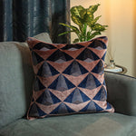 Paoletti Leveque Velvet Jacquard Cushion Cover in Blush/Navy