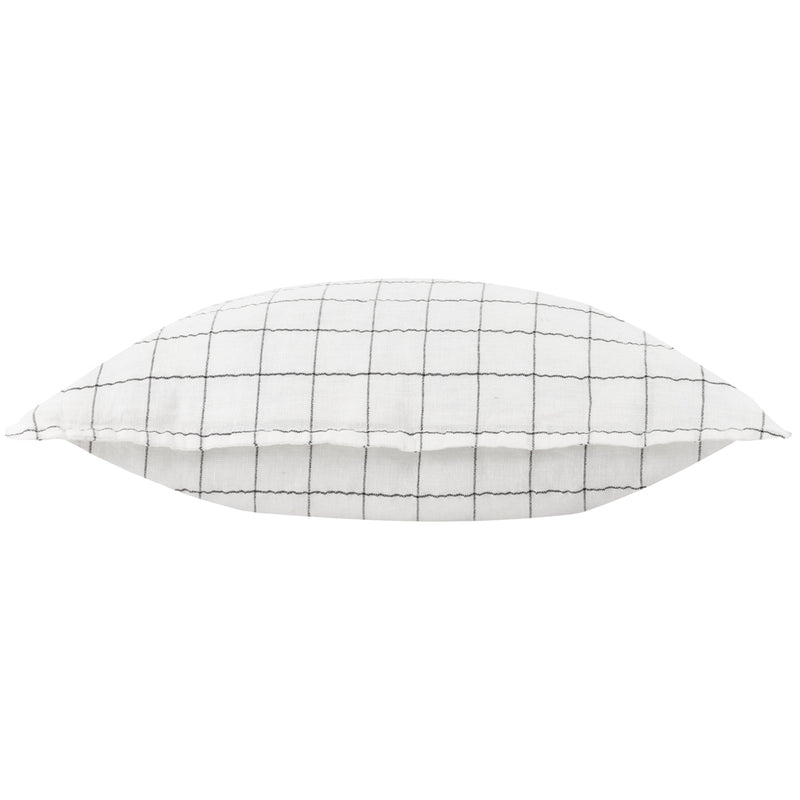 Yard Linen Grid Check Cushion Cover in Ecru