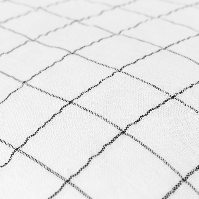 Yard Linen Grid Check Cushion Cover in Ecru