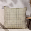 Yard Linen Grid Check Cushion Cover in Stone