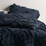 Linen House Adalyn Aztec Tufted 100% Cotton Duvet Cover Set in Indigo