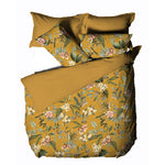 Linen House Anastacia Botanical 100% Cotton Duvet Cover Set in Ochre