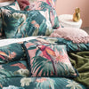 Linen House Fernanda Botanical 100% Cotton Duvet Cover Set in Teal/Leaf Green