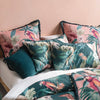 Linen House Fernanda Botanical Pillowcase in Teal/Leaf Green