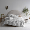 Linen House Manisha Medallion Tufted 100% Cotton Duvet Cover Set in White