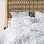 Linen House Palm Springs Ogee Tufted Pillowcase in White