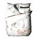 Linen House Sansa Floral 100% Cotton Duvet Cover Set in White