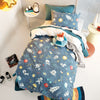Animal Blue Bedding - Space Race Kids 100% Cotton Duvet Cover Set Navy Linen House