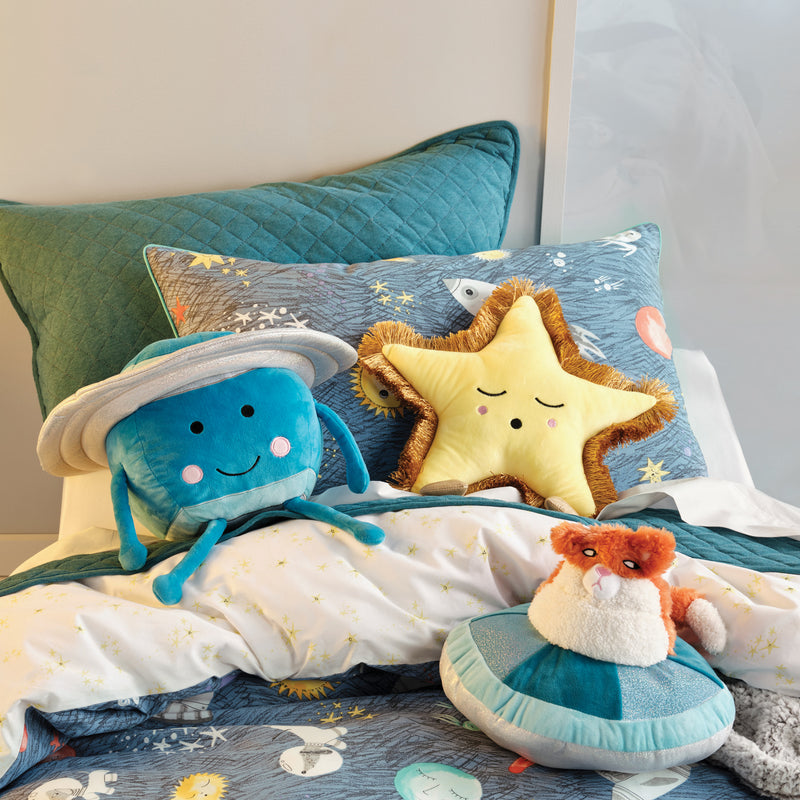 Animal Blue Bedding - Space Race Kids 100% Cotton Duvet Cover Set Navy Linen House
