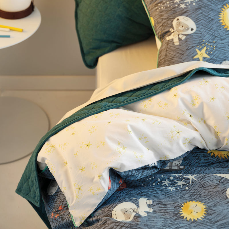 Animal Blue Bedding - Space Race Kids 100% Cotton Duvet Cover Set Navy Linen House