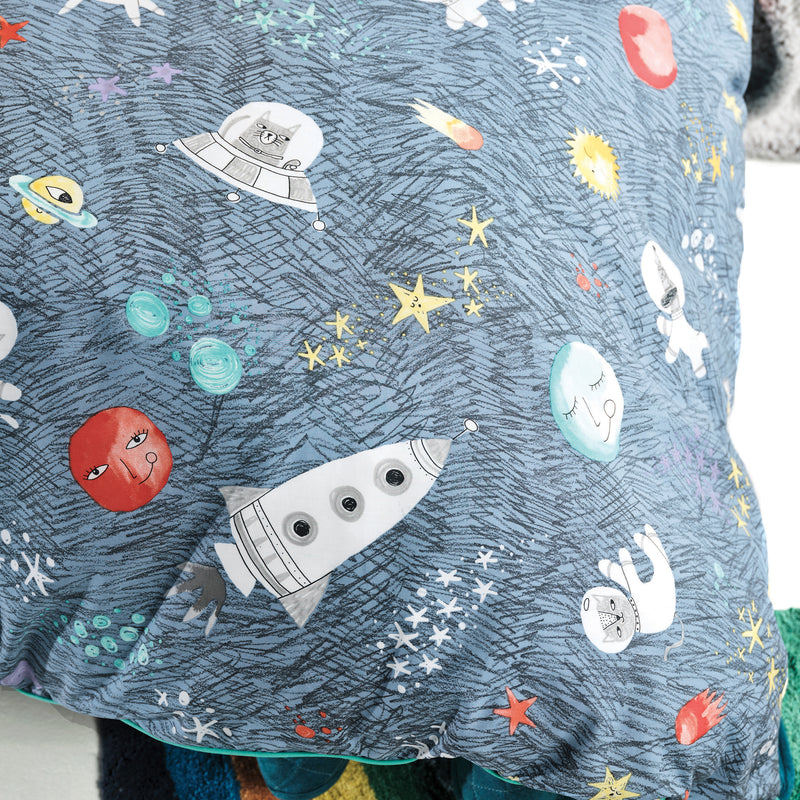 Animal Blue Bedding - Space Race Kids 100% Cotton Duvet Cover Set Navy Linen House