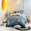 Animal Blue Bedding - Space Race Kids 100% Cotton Duvet Cover Set Navy Linen House