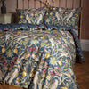 EW by Edinburgh Weavers Songbird Traditional Floral Printed Piped Duvet Cover Set in Navy