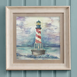 Voyage Maison Lighthouse Framed Print in Birch/Sunset