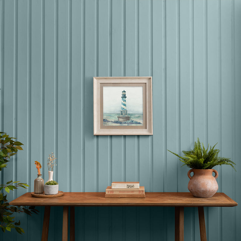 Voyage Maison Lighthouse Framed Print in Birch/Indigo