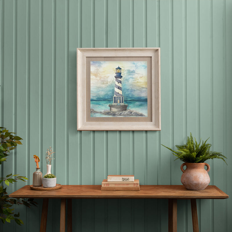 Voyage Maison Lighthouse Framed Print in Birch/Sunrise