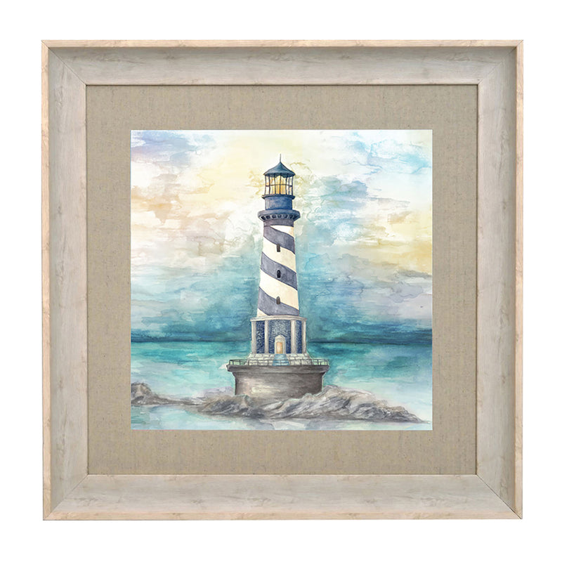 Voyage Maison Lighthouse Framed Print in Birch/Sunrise