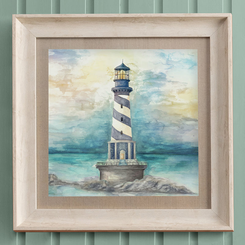 Voyage Maison Lighthouse Framed Print in Birch/Sunrise