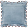 Plain Blue Cushions - Lil Scallop Velvet Feather Filled Cushion Blue/Brown Furn