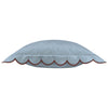 Plain Blue Cushions - Lil Scallop Velvet Feather Filled Cushion Blue/Brown Furn
