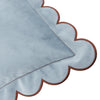 Plain Blue Cushions - Lil Scallop Velvet Feather Filled Cushion Blue/Brown Furn