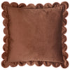 Plain Brown Cushions - Lil Scallop Velvet Feather Filled Cushion Chestnut/Slipper Furn