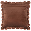 Plain Brown Cushions - Lil Scallop Velvet Feather Filled Cushion Chestnut/Slipper Furn