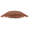 Plain Brown Cushions - Lil Scallop Velvet Feather Filled Cushion Chestnut/Slipper Furn