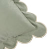 Plain Green Cushions - Lil Scallop Velvet Feather Filled Cushion Green/Natural Furn