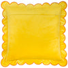 Plain Yellow Cushions - Lil Scallop Velvet Feather Filled Cushion Lemon/Ginger Furn