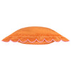 Plain Orange Cushions - Lil Scallop Velvet Feather Filled Cushion Orange/Pink Furn